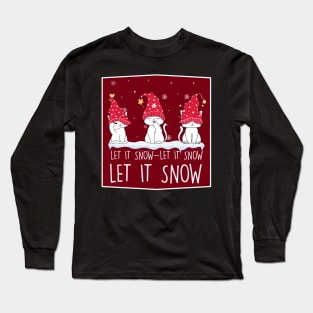 Let it snow - Christmas Cats enjoying Snowfall Long Sleeve T-Shirt